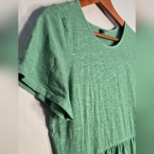 Green Tiered T-shirt Maxi Dress Large with Pockets Boho Old Navy